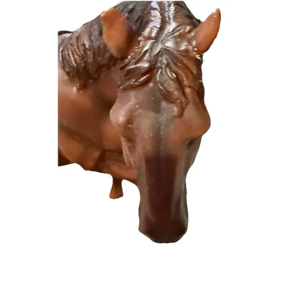 Vintage Elegante Collection Mare & Foal Horse Figurine Resin Statue Wood Base